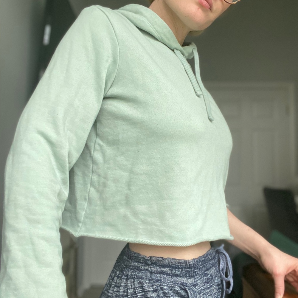 Philosophy Mint Green Cropped Sweatshirt